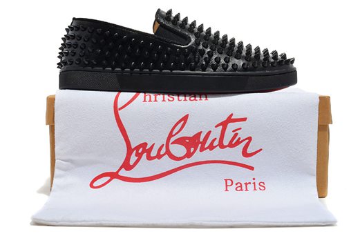 nouvelle christian louboutin fun louis junior spikes low version black red