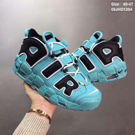 nouvelle junior air more uptempo trainer limestone valerian blue