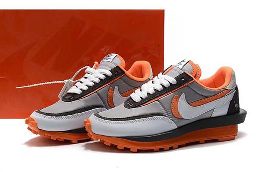 nouvelle nike ld waffle sacai clot kiss of death net orange blaze