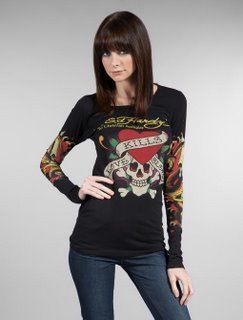 t shirt drapeau americain,parfums ed hardy,T Shirt Ed Hardy Femme Manches Longues