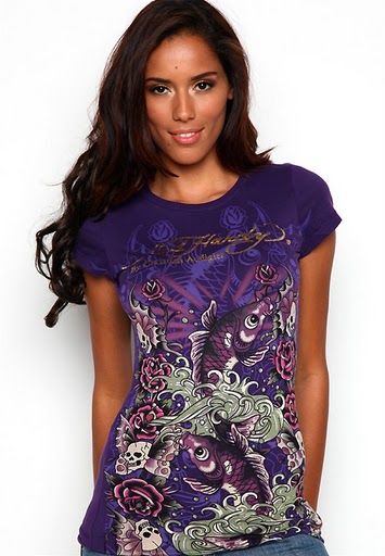 vetement ed hardy,imprimer sur t shirt,T Shirt Ed Hardy Femme Manches Courte